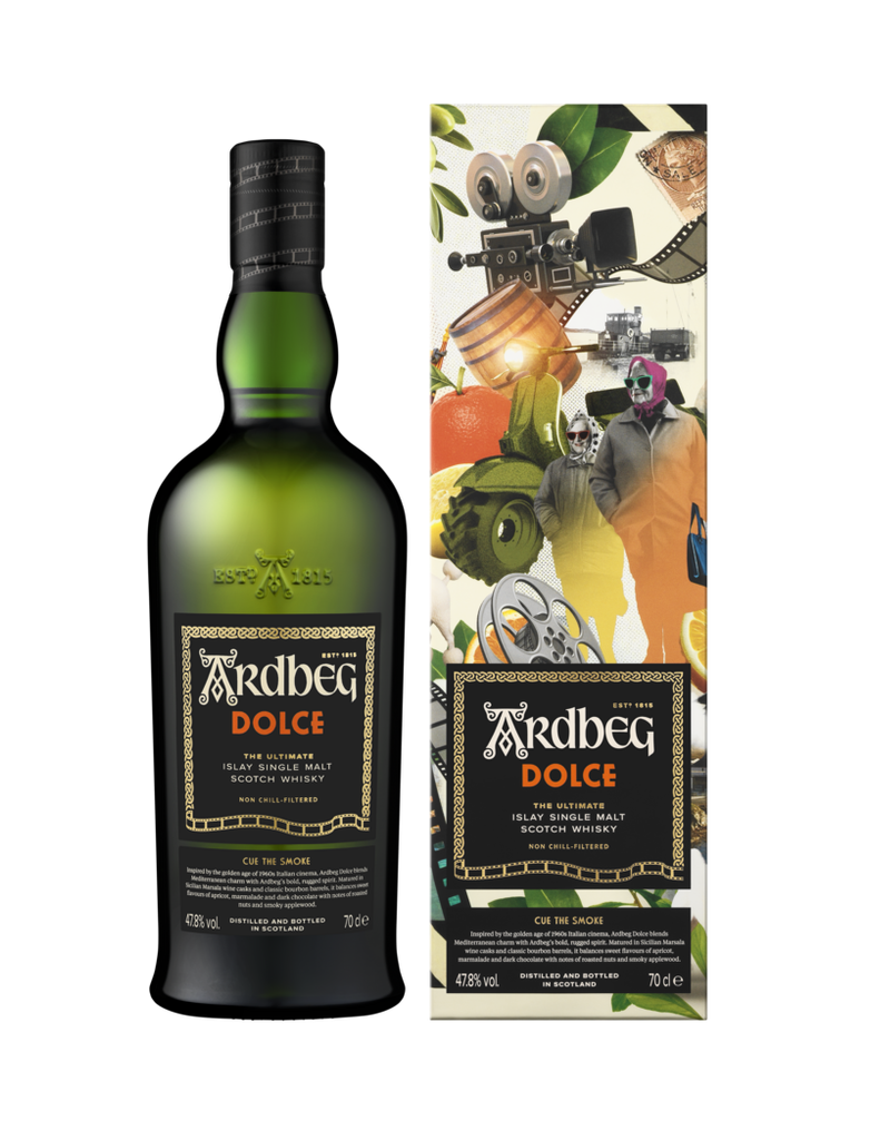Bottiglia di Ardbeg Dolce Limited Edition whisky torbato invecchiato in botti di Marsala