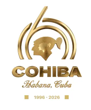 Logo dorato celebrativo Cohiba Habana Cuba con le date millesimate millenovecentonovantasei duemilaventisei.